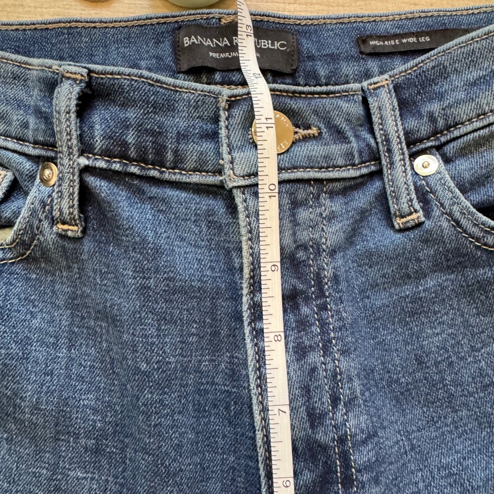 Banana Republic Wide Leg Jeans Quiet Luxury Minimalist Women 27 Dark Blue Denim - Picture 12 of 12